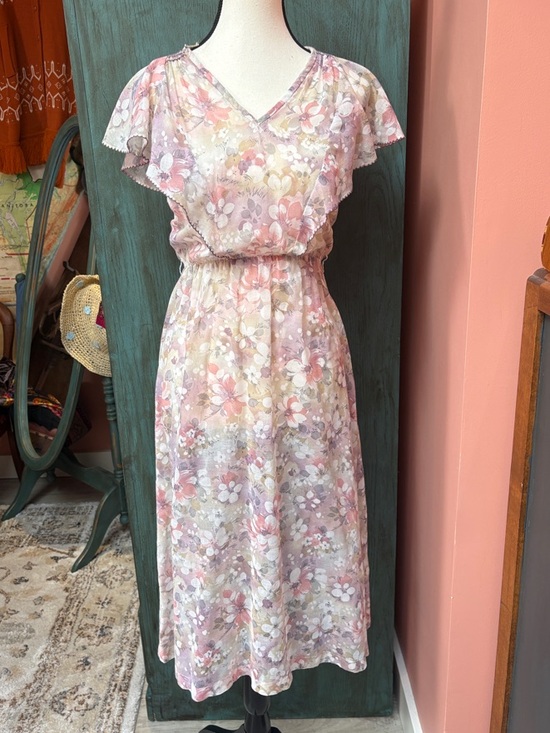 Dresses & Skirts - Vintage Sheer Floral Dress | Prairie Style Sz Sm-Med